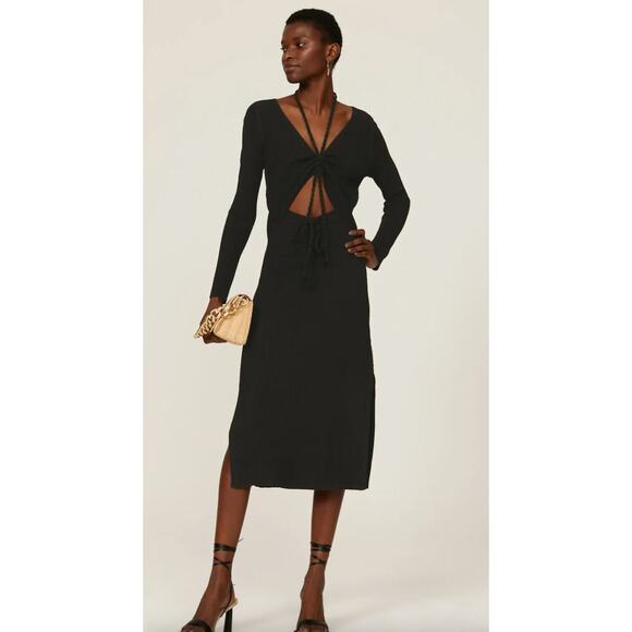 NICHOLAS Dresses & Skirts - Nicholas Sheath V-neck Long Cut Out Sleeves Dress in Black SZ M $395